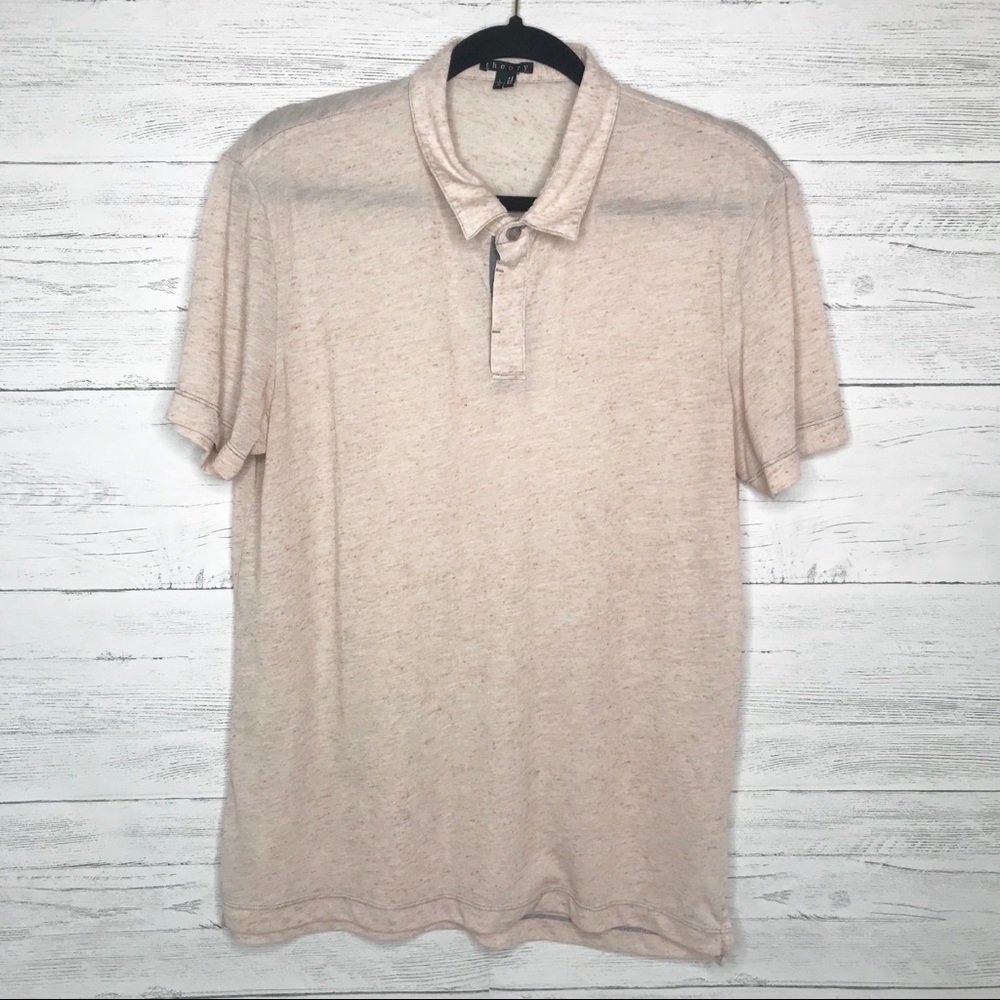 Theory Orange Short Sleeve Jersey Polo Shirt